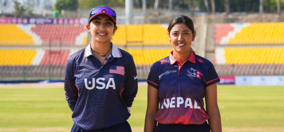 अभ्यास खेलमा नेपालविरुद्ध बलिङ गर्दै अमेरिका